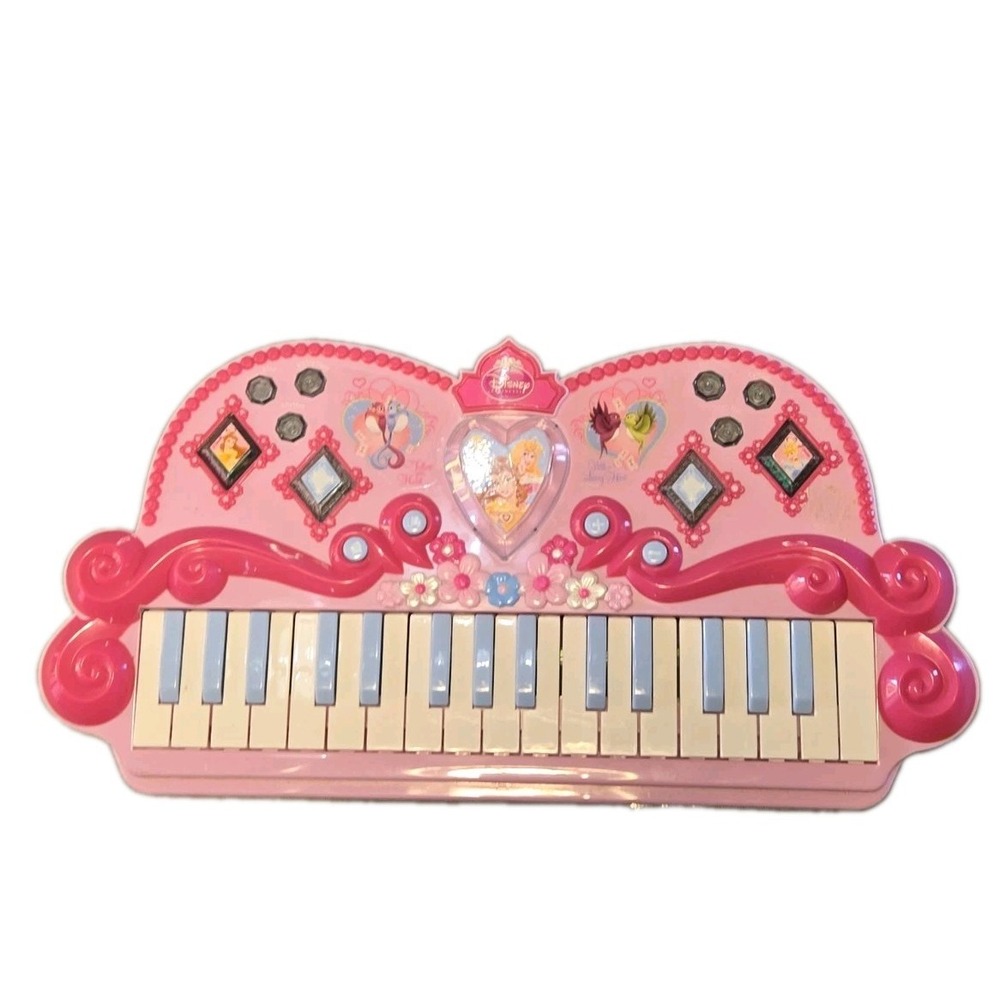 Disney Princess Electronic Keyboard Piano Pink Musical Toy Melody Tested Works Y